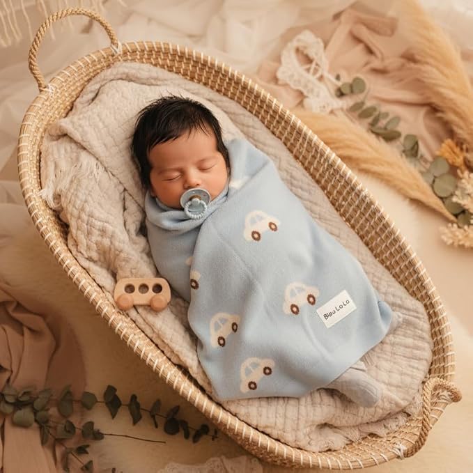 Baby Blanket for Boys 100% Cotton Buttery Soft Cozy Receiving Swaddle Stroller - Image 8