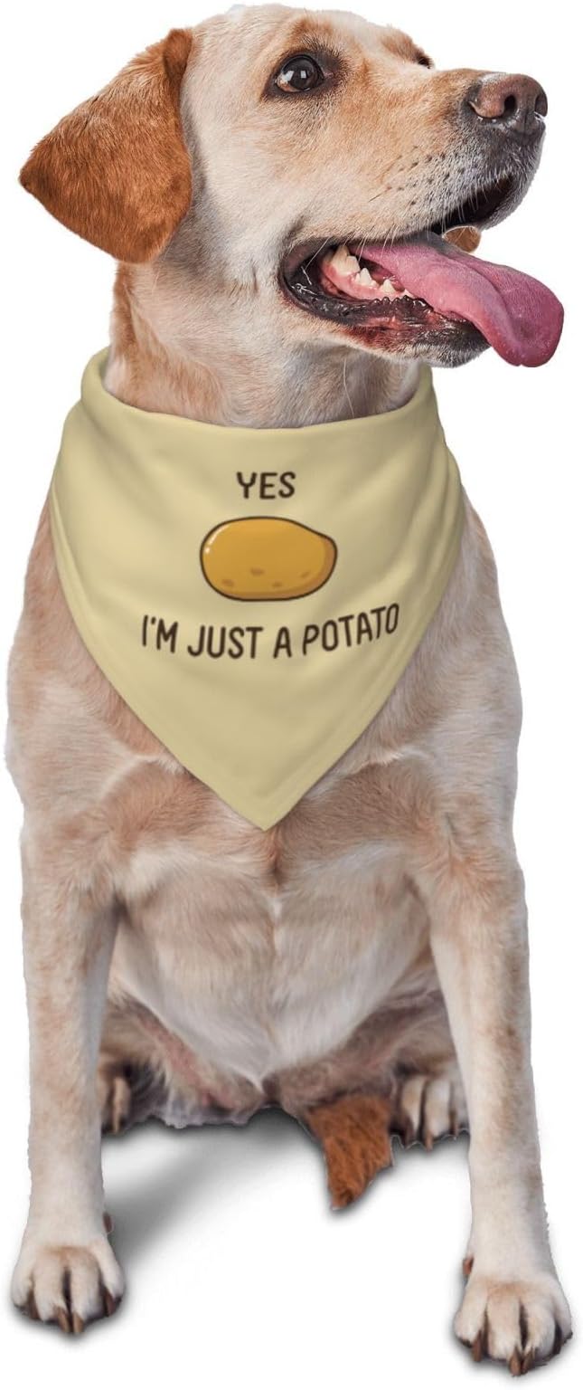 Baked Potato with Legs Dog Bandana, Funny Washable Triangle Bibs Scarf by vercosee