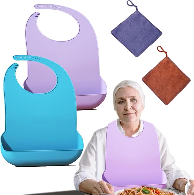 2 pieces adult bib Large silicone adult bibs - Image 8
