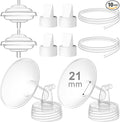 Breast Pump Accessories Kit - 21mm Flange Set Compatible with Spectra S1/S2/Motif Luna, Includes Valves, Tubing & Backflow Protectors