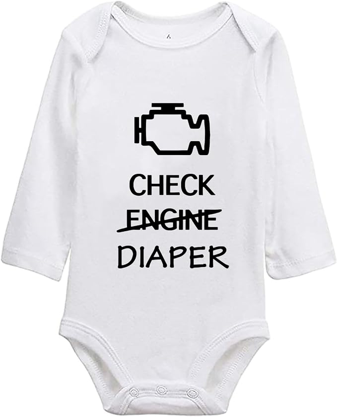 Check Engine Diaper Bodysuit by Unknown