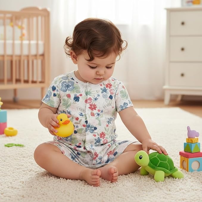 Baby Romper 3-Pack, 100% Cotton Summer Short Sleeve Outfit | Material: 100% - Image 5