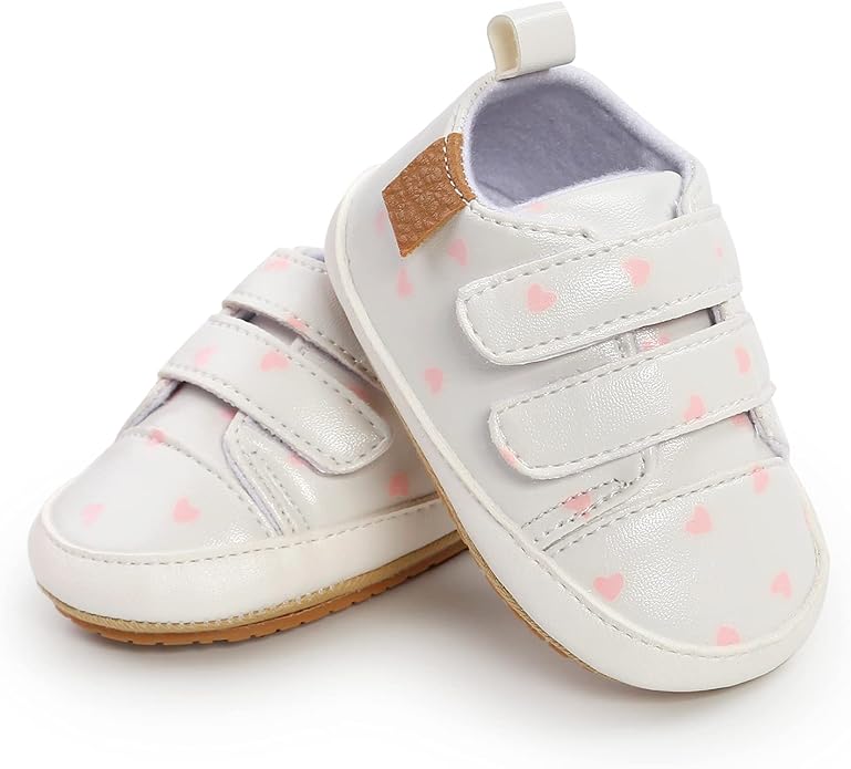 Clowora Baby Boys Girls Shoes Non-Slip Rubber Sole Sneakers Infant First Walking Toddler Crib Shoes Newborn Loafers Flats.