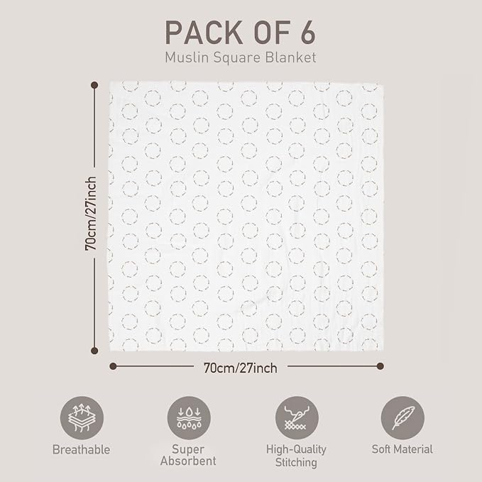 GLLQUEN BABY Receiving Blankets Muslin Swaddle Blanket - Image 4