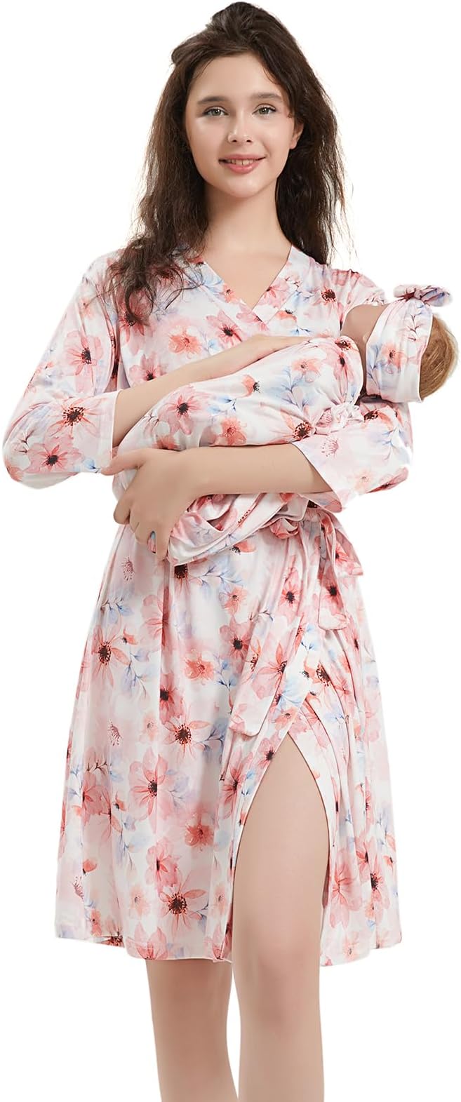 Galabloomer Maternity Robe and Receiving Blanket, Matching Mommy Labor Robe by Galabloomer