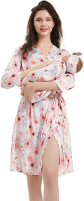 Galabloomer Maternity Robe and Receiving Blanket, Matching Mommy Labor Robe by Galabloomer