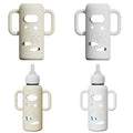 2 Pack Silicone Sleeves for Dr Brown's Glass Bottles, Drop Protection Bottle Sleeves with Handles, Anti Breakage Baby Bottle Holder Compatible with Dr. Brown's Newborn Glass Bottles,8 oz