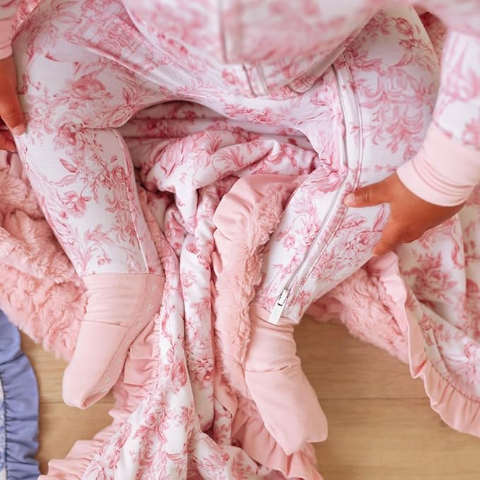 Posh Peanut Convertible Baby Sleepers - Girls Footless Baby Pajamas with 2 Way Zipper for Easy Diaper Changes