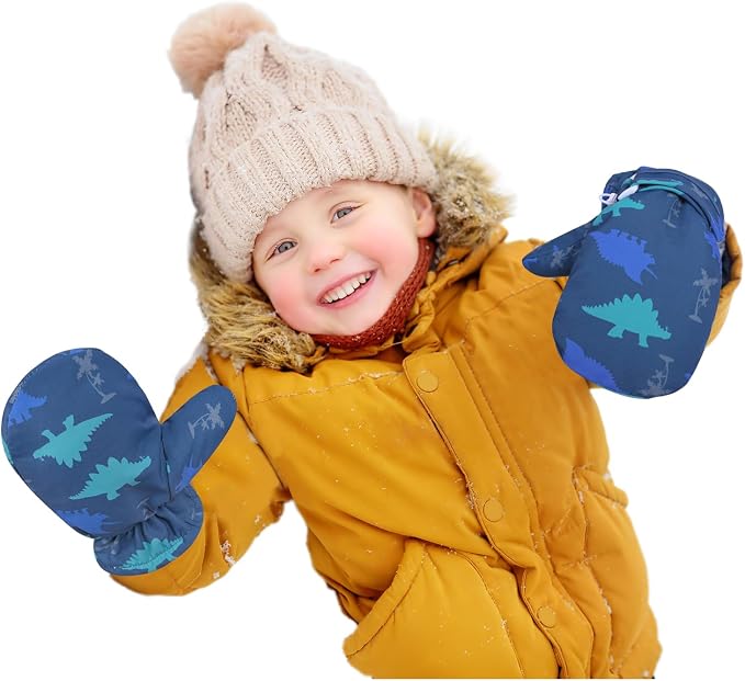 Fleece Lined Mittens for Baby Boys Girls, Baby Toddler Little Kids Winter Warm by Weradau
