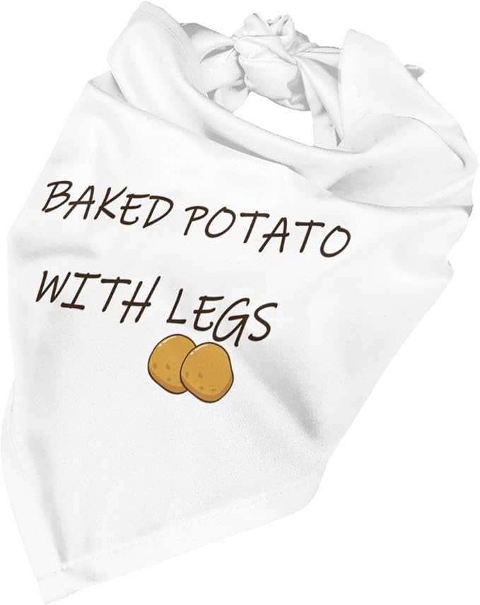 Baked Potato with Legs Dog Bandana, Funny Washable Triangle Bibs Scarf - Image 5