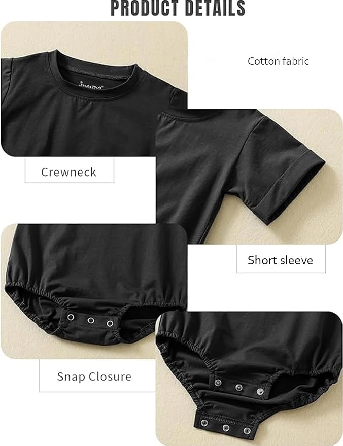 Jimonda Baby Bubble Romper Short Sleeve Bodysuit T-Shirt | 100% Cotton - Image 3