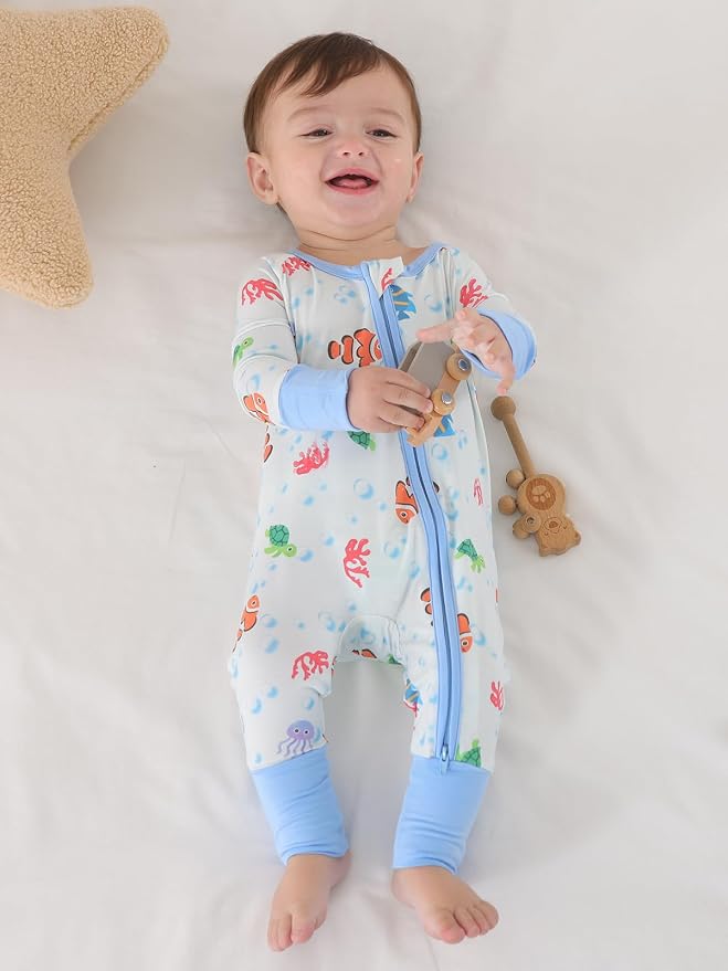 GUISBY Baby Footless Pajamas, Rayon of Bamboo, NB-2T | Rayon of bamboo softness - Image 6