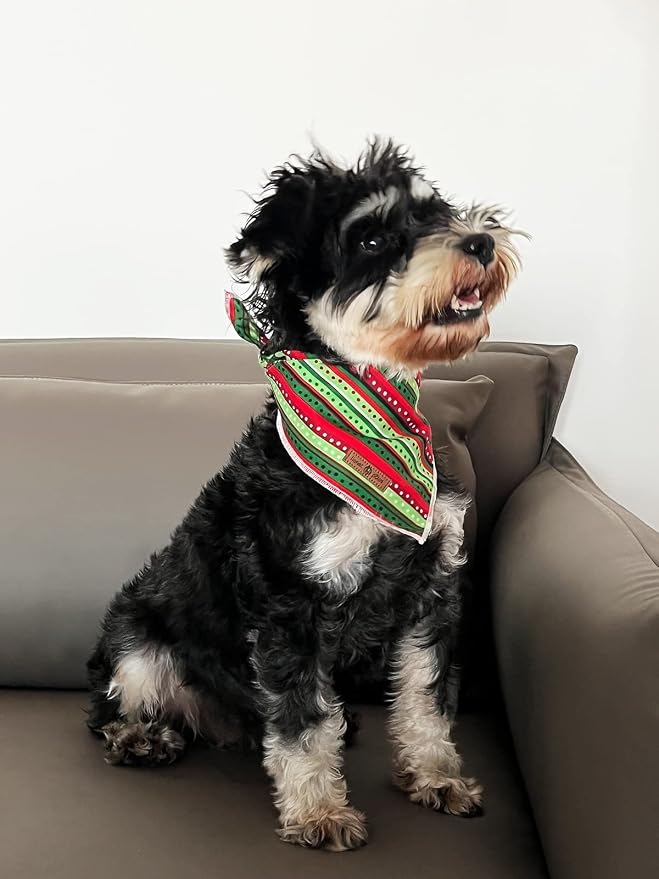 lionet paws Christmas Dog Bandana, Fabric Dogs Kerchief - Image 2