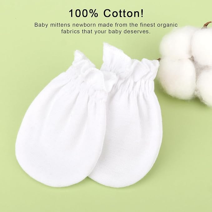 BQUBO 12 Pairs Baby Mittens Newborn Infant Mittens No Scratch Cotton Elastic - Image 8