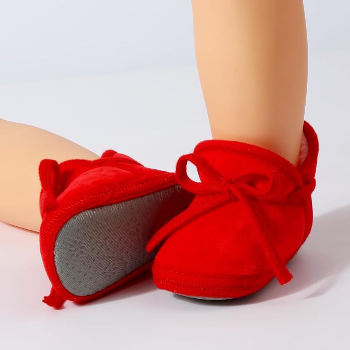 Baby Booties Newborn Fleece First Walking Shoes Non-Slip Sole Slippers Cozy - Image 7