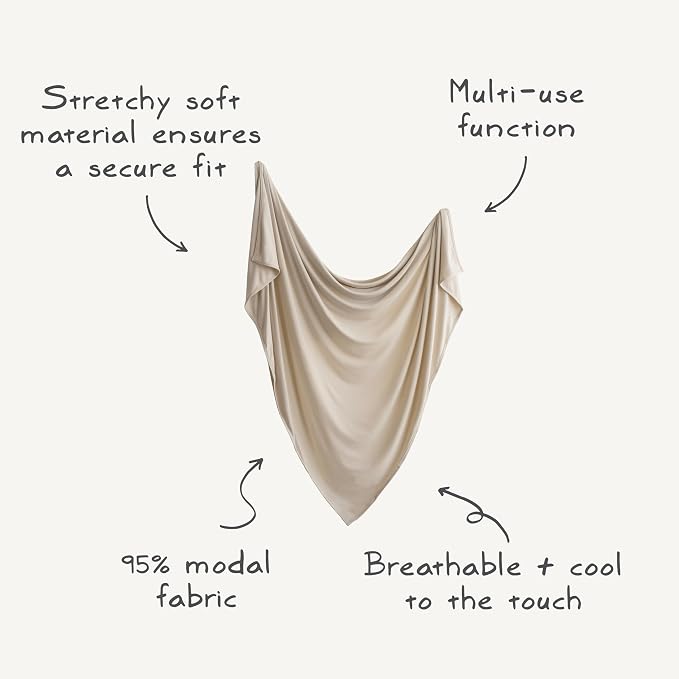 mushie Stretchy Baby Swaddle Blanket | Extra Soft & Snug Fit | 47"x47" - Image 9
