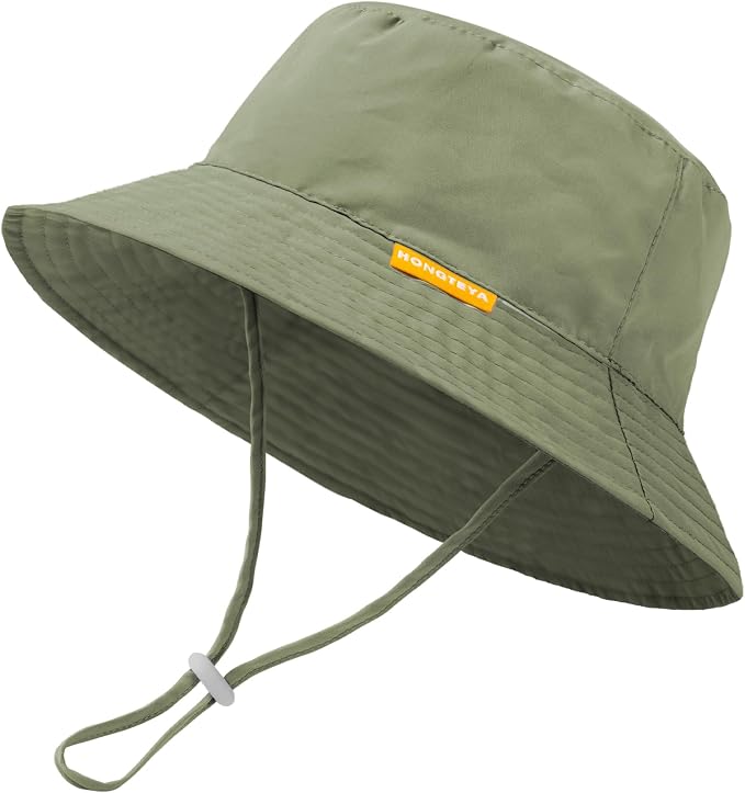 Baby Sun Hat Kids Summer Sun Protection Toddler Bucket Hat Wide Brim Adjustable by HONGTEYA