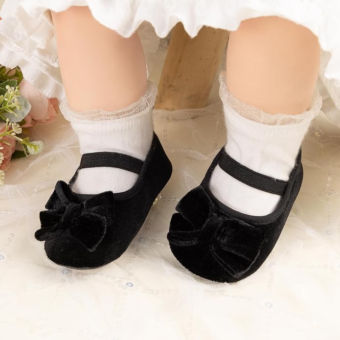 KIDSUN Infant Baby Girls Mary Jane Shoes Non-Slip Rubber Sole Ballet Slippers - Image 4