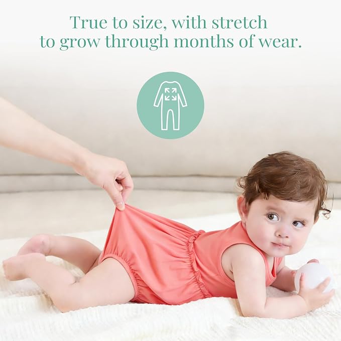 PATPAT Baby Girl Bamboo Viscose 2-Pack Romper & Dress | Color-Coded Snaps - Image 6