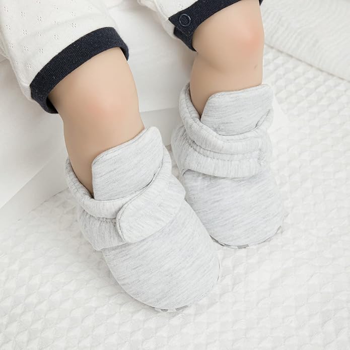 ohsofy Newborn Baby Cotton Booties Stay On Slipper Winter Warm Soft Shoes - Image 2