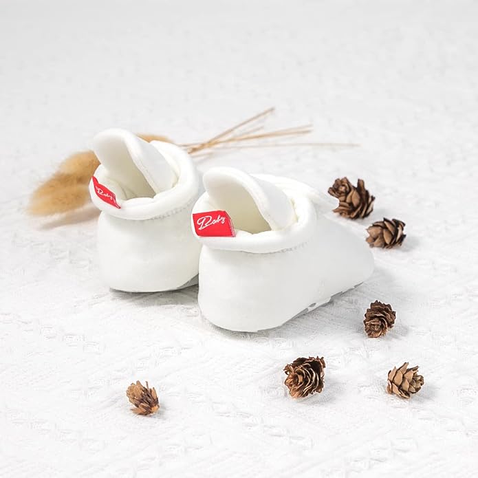 Babelvit Newborn Baby Boy Girl Soft Fleece Booties Stay On Infant Slippers - Image 4