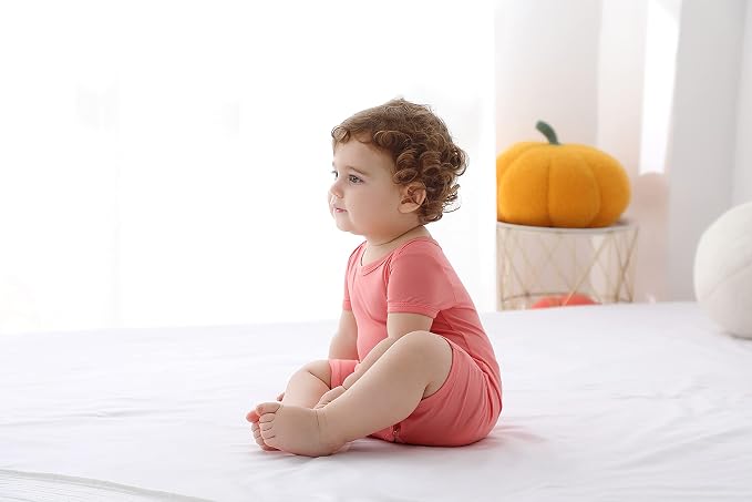 GUISBY Baby Rayon Romper Pajamas, 0-24M | Silky Soft Feel，Snap Closure，Footless - Image 5