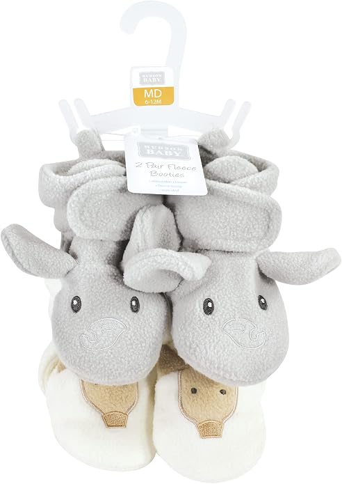 Hudson Baby Baby Animal Fleece Booties 2-pack - Image 2