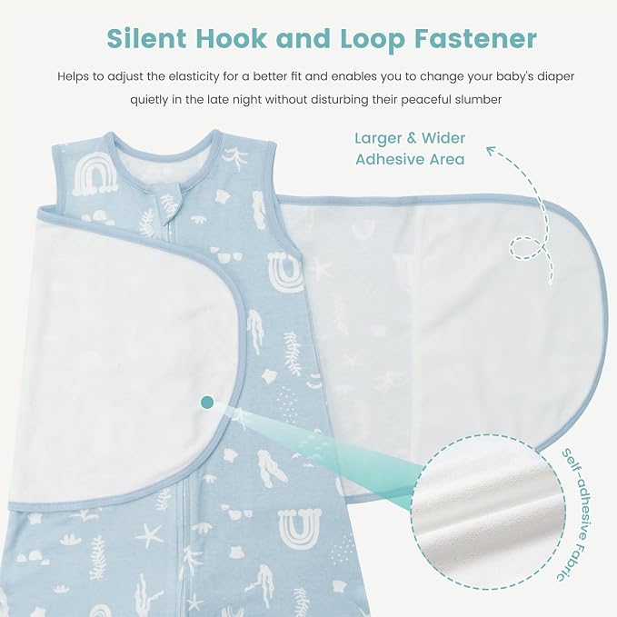 Baby Swaddle Sleep Sack, 1.0 Tog New-Parent-Friendly Swaddle - Image 3