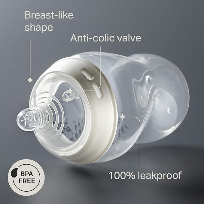 Tommee Tippee Natural Start Anti-Colic 5 oz BPA Free Baby Bottles, 0+ Months, Slow Flow Breast-Like Nipple, Self Sterilizing, Designed for Seamless Transition Between Bottle and Breast, Pack of 4