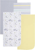 EVERYDAY KIDS 4 Pack of Soft Flannel Receiving Baby Blanket Set; Yellow/Gray by EVERYDAYKIDS