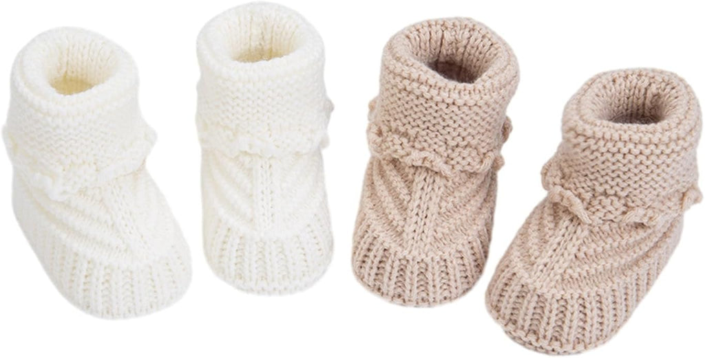 Baby Booties, Newborn Walking Shoes, Infant Hand Crochet Knit Cotton Sock by Unknown