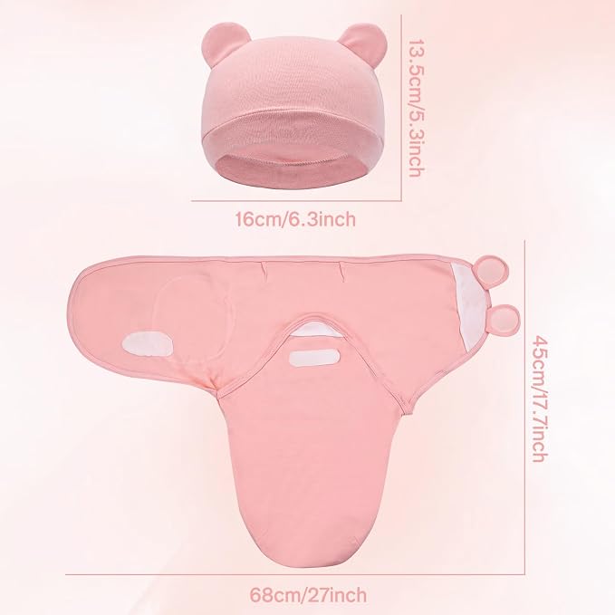 Dizila 2 Sets Adjustable Soft Cotton Blend Newborn Infant Baby Girl Receiving - Image 2