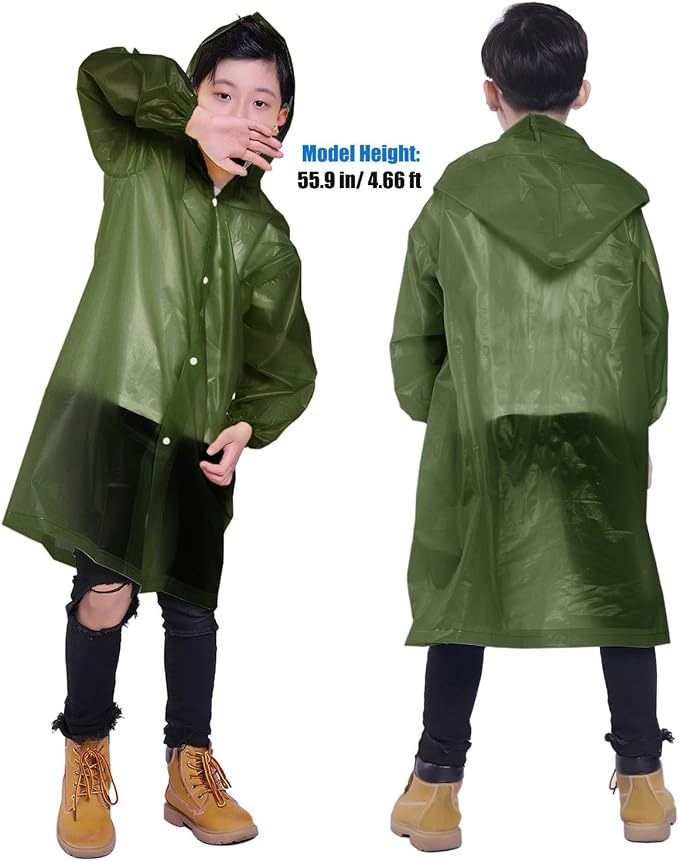 Kids Rain Jacket, 2 Pack Rain Ponchos - Image 6