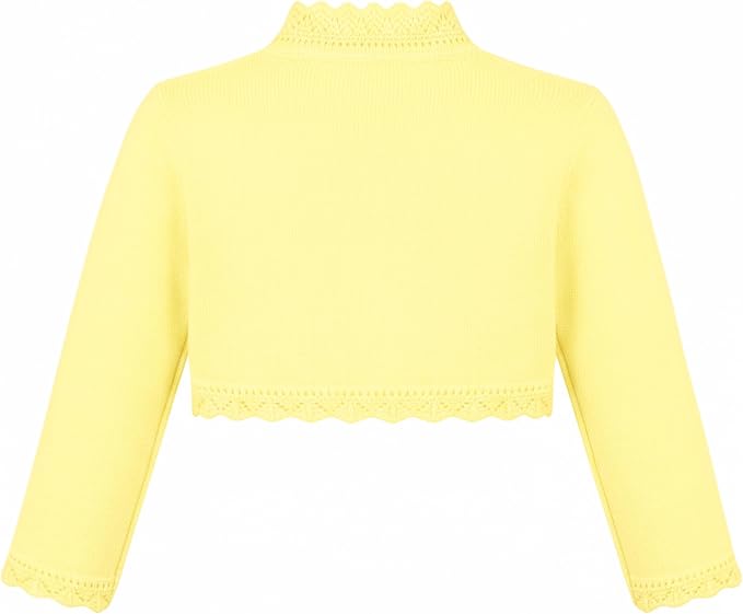 Lilax Little Girls' Knit Long Sleeve Button Closure Bolero Cardigan Shrug - Image 2