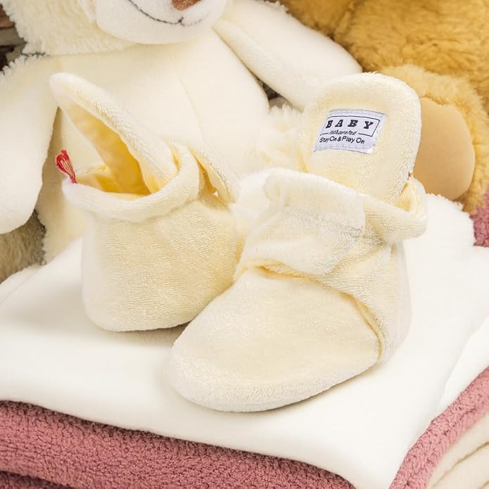 Sawimlgy Newborn Infant Baby Girl Boy Cotton Booties Stay On Sock Slippers Soft - Image 3