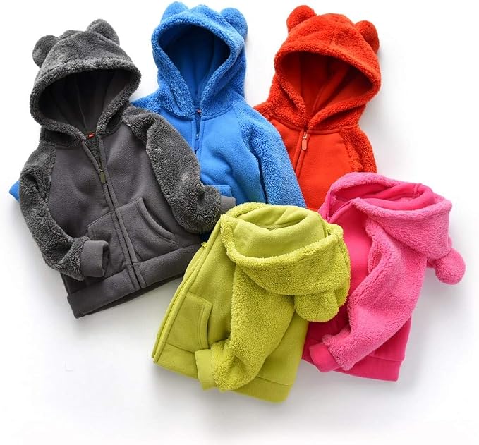 Toddler Winter Coats Baby Boys Girls Fuzzy Sherpa Fleece Jackets - Image 9