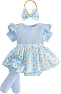Giraropa Newborn Baby Girl Clothes Smocked Bubble Romper Dress + Socks + by Giraropa