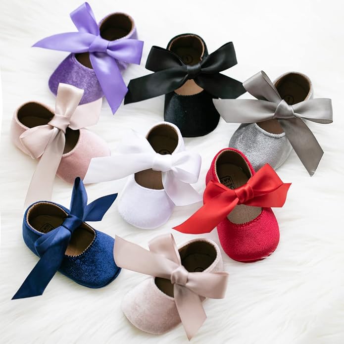 KIDSUN Infant Baby Girls Mary Jane Shoes Non-Slip Rubber Sole Ballet Slippers - Image 4