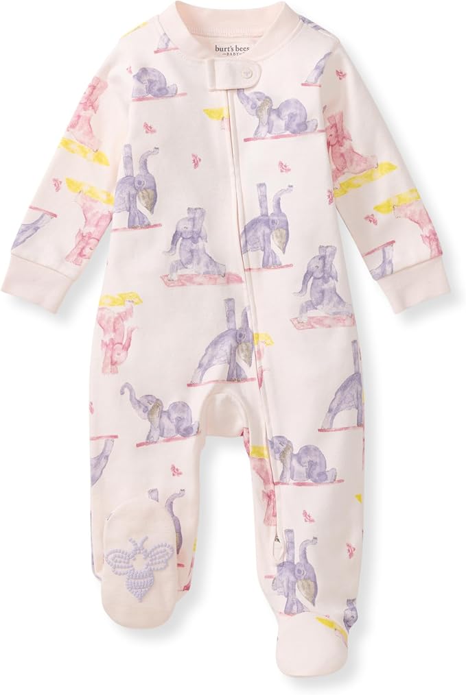 Burt's Bees Baby Girls' Organic Cotton, Sleep and Play Footed Pajamas | Easy by BurtsBeesBaby