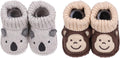 2 Pairs Baby Booties Newborn First Walkers Cozy Shoes Warm Knit Soft Booties by Unknown