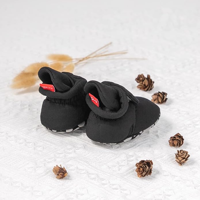 Babelvit Newborn Baby Boy Girl Soft Fleece Booties Stay On Infant Slippers - Image 4