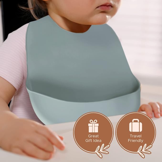 Silicone Bibs For Babies- BPA-Free Waterproof Bib - Image 4