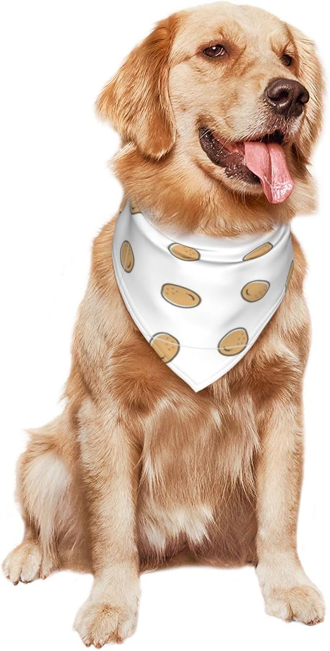 Baked Potato with Legs Dog Bandana, Funny Washable Triangle Bibs Scarf - Image 8