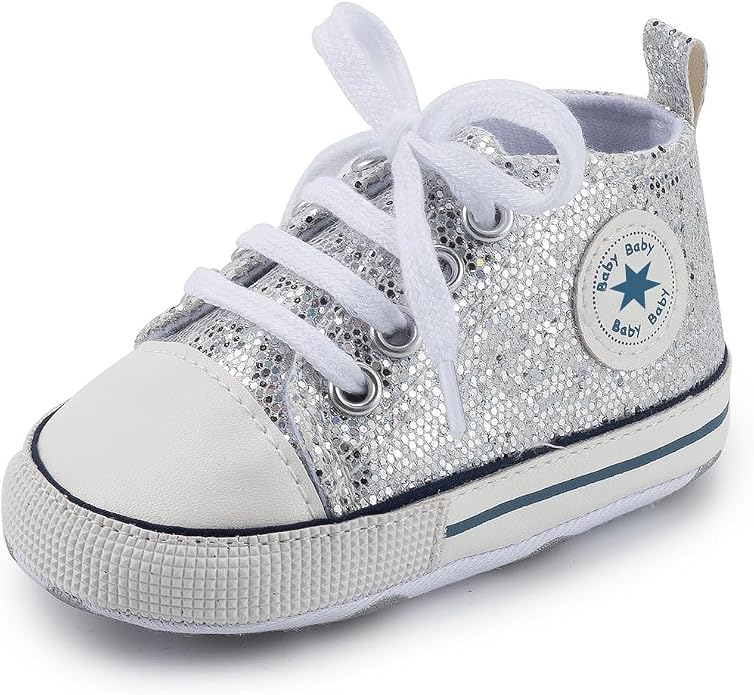 Unisex Baby Girls Boys Canvas High-top Shoes, Newborn Infant Anti-Slip Soft by KKIIDDSS