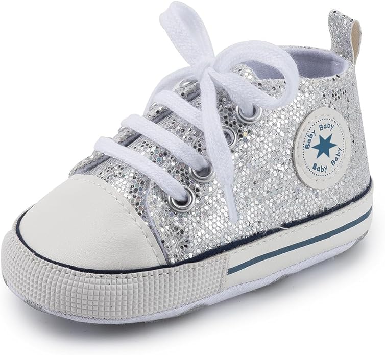 Unisex Baby Girls Boys Canvas High-top Shoes, Newborn Infant Anti-Slip Soft by KKIIDDSS