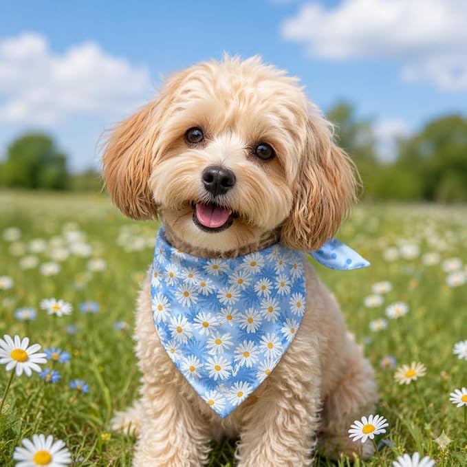 Spring Dog Bandana, Summer Dog Bandanas Boy Girl, Daisy Dog Scarf - Image 4