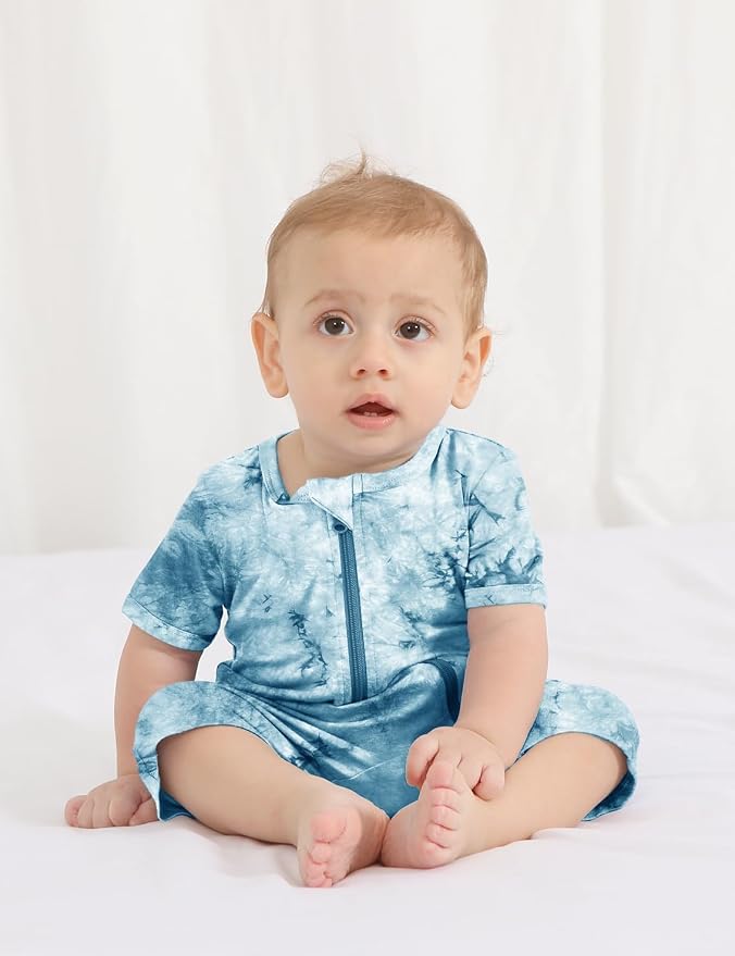 Jimonda Baby Bamboo Viscose Tie Dye Rompers Girl/Boys 3pc Pjs | Premium Soft - Image 2