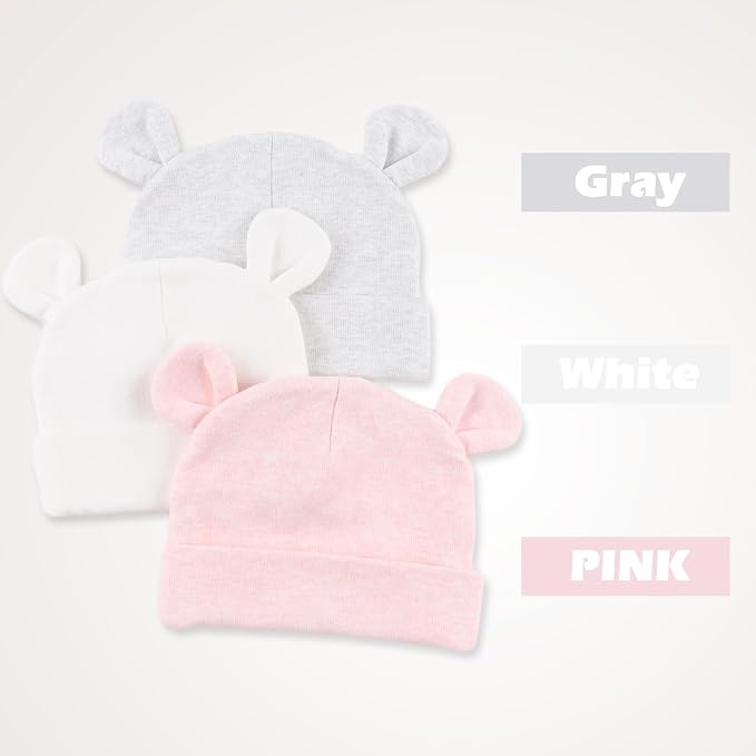 Cotton Newborn Baby Girls Hat Spring Newborn Boys Hat Cute Rabbit Infant Beanie - Image 4