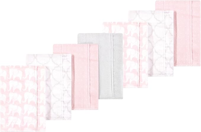 Luvable Friends Hudson Baby Flannel Burp Cloths 7pk, Sweet Elephant by Luvable+Friends