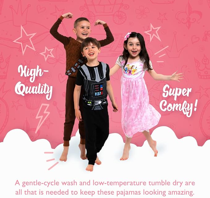 Disney Unisex Kids' 6-piece Snug-fit Cotton Matching Comfortable Pajama Set - Image 6